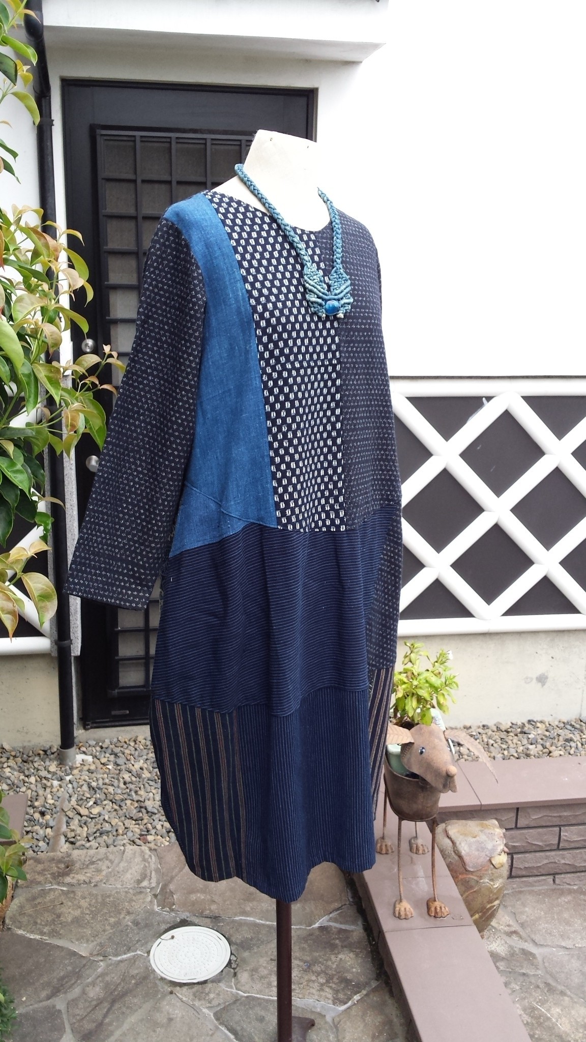 色々な 古布リメイク 木綿絣リメイク 着物リメイク ピンクハウス