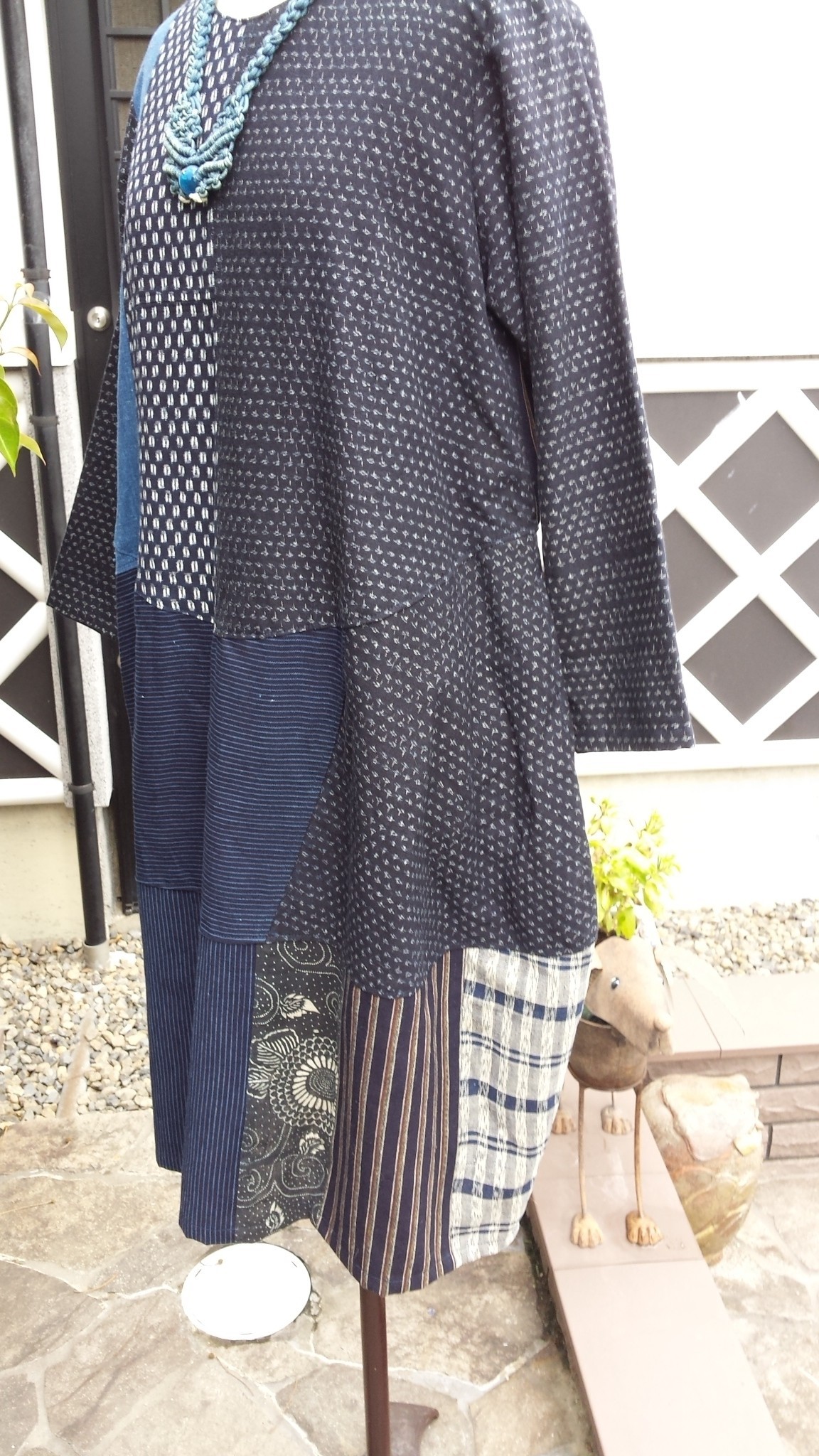 正規品 着物リメイク 古布木綿ワンピース メール便全国送料無料 Creart In