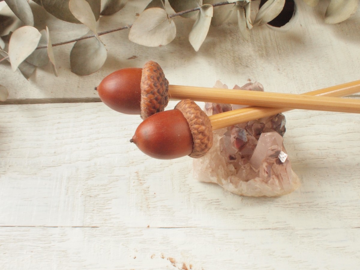 14号 12 1どんぐりの編み針 長め Iichi ハンドメイド クラフト作品 手仕事品の通販