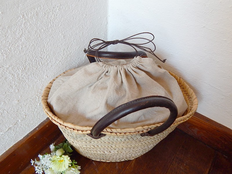 バッグインバッグ巾着 ワンウォッシュリネン | iichi ハンドメイド・クラフト作品・手仕事品の通販