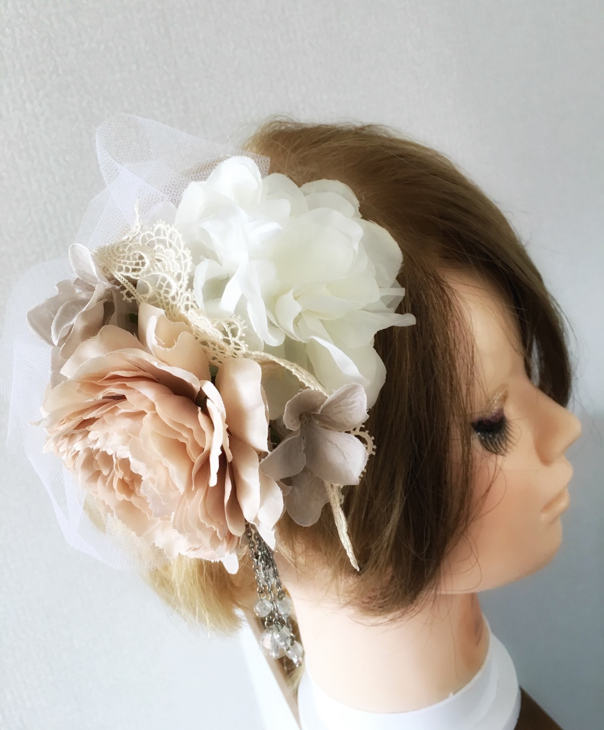 アンティークレースの髪飾り 造花 Iichi ハンドメイド クラフト作品 手仕事品の通販