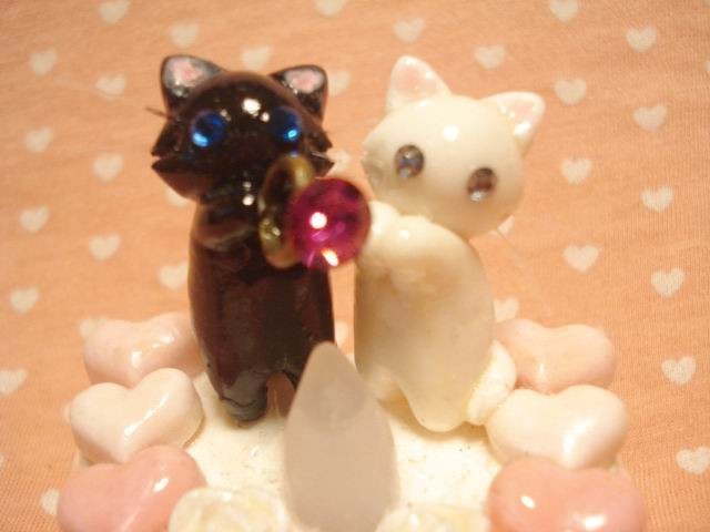 にゃんこのしっぽ ハートのキャンドルケーキ ウェディング 猫 Iichi ハンドメイド クラフト作品 手仕事品の通販