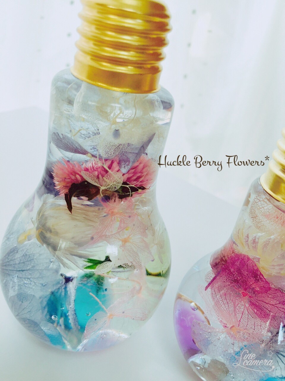 フラワーボトル ハーバリウム Sサイズ ブルー系 Iichi ハンドメイド クラフト作品 手仕事品の通販