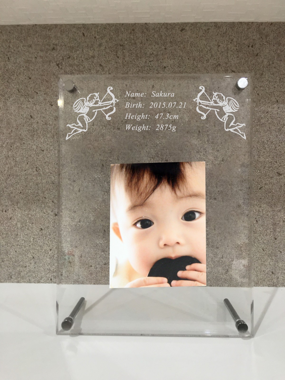 赤ちゃんの名入れフォトフレーム エンジェルレコード Iichi ハンドメイド クラフト作品 手仕事品の通販