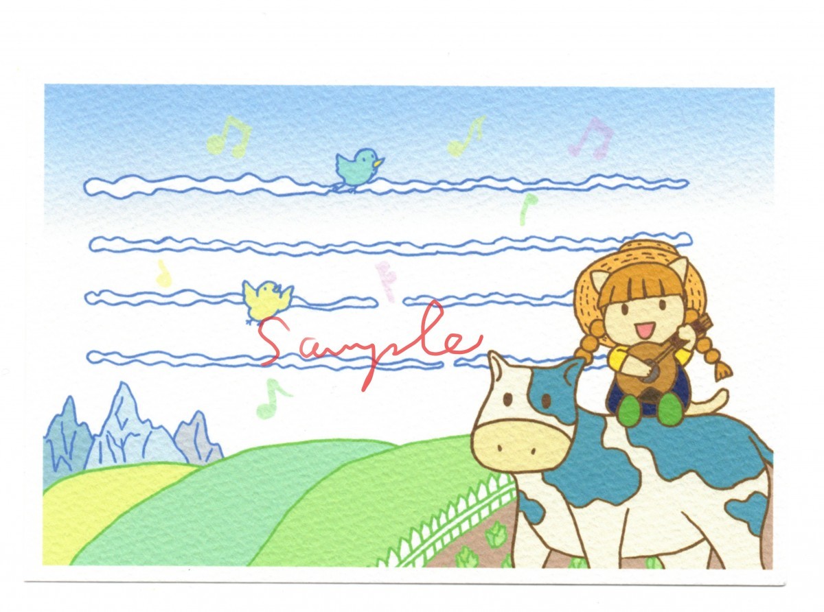 ステンシルハート 猫少女 ポストカード その他  iichi ハンドメイド 