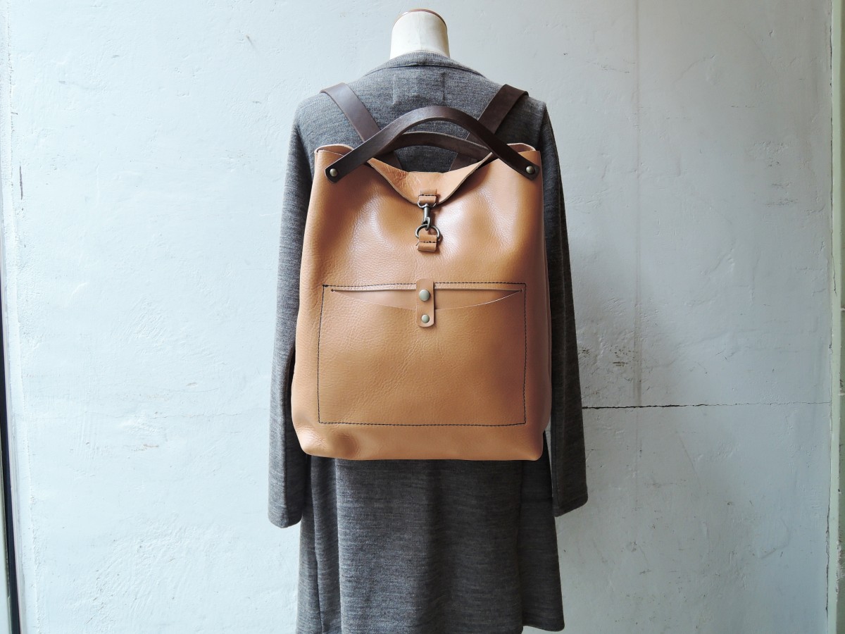 神戸orzo 2wayオールレザーリュック ベージュ Iichi ハンドメイド クラフト作品 手仕事品の通販