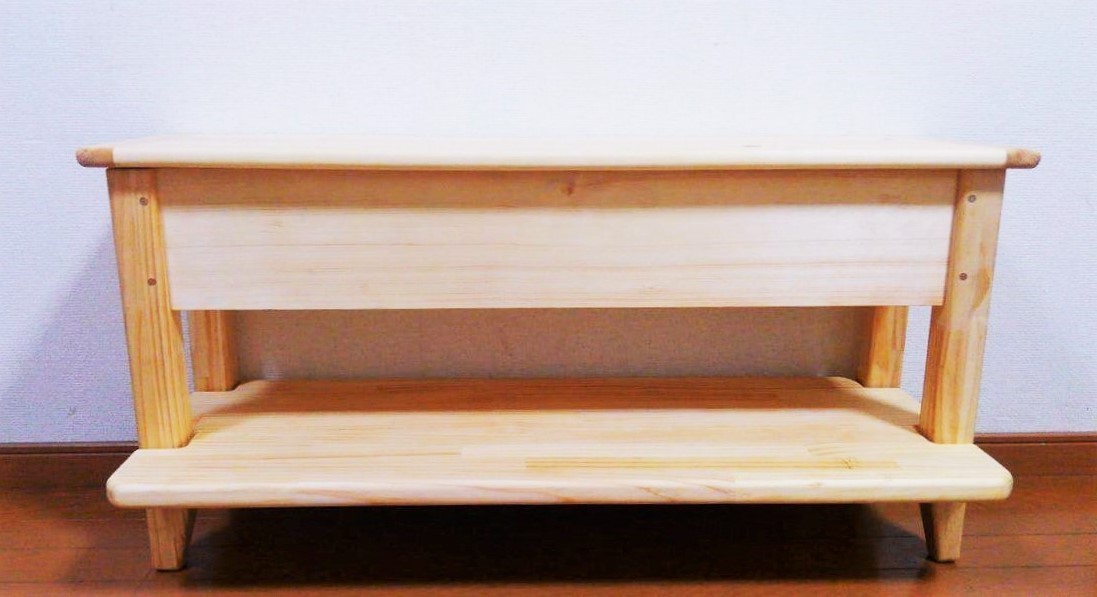 キッズチェア 収納付きベンチ 足置き 棚付き Iichi ハンドメイド クラフト作品 手仕事品の通販