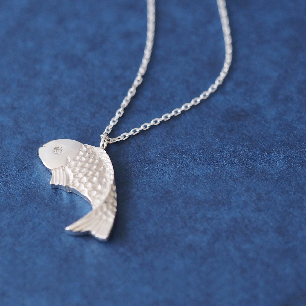 鯉 魚 メンズ ネックレス シルバー925  iichi ハンドメイド・クラフト 