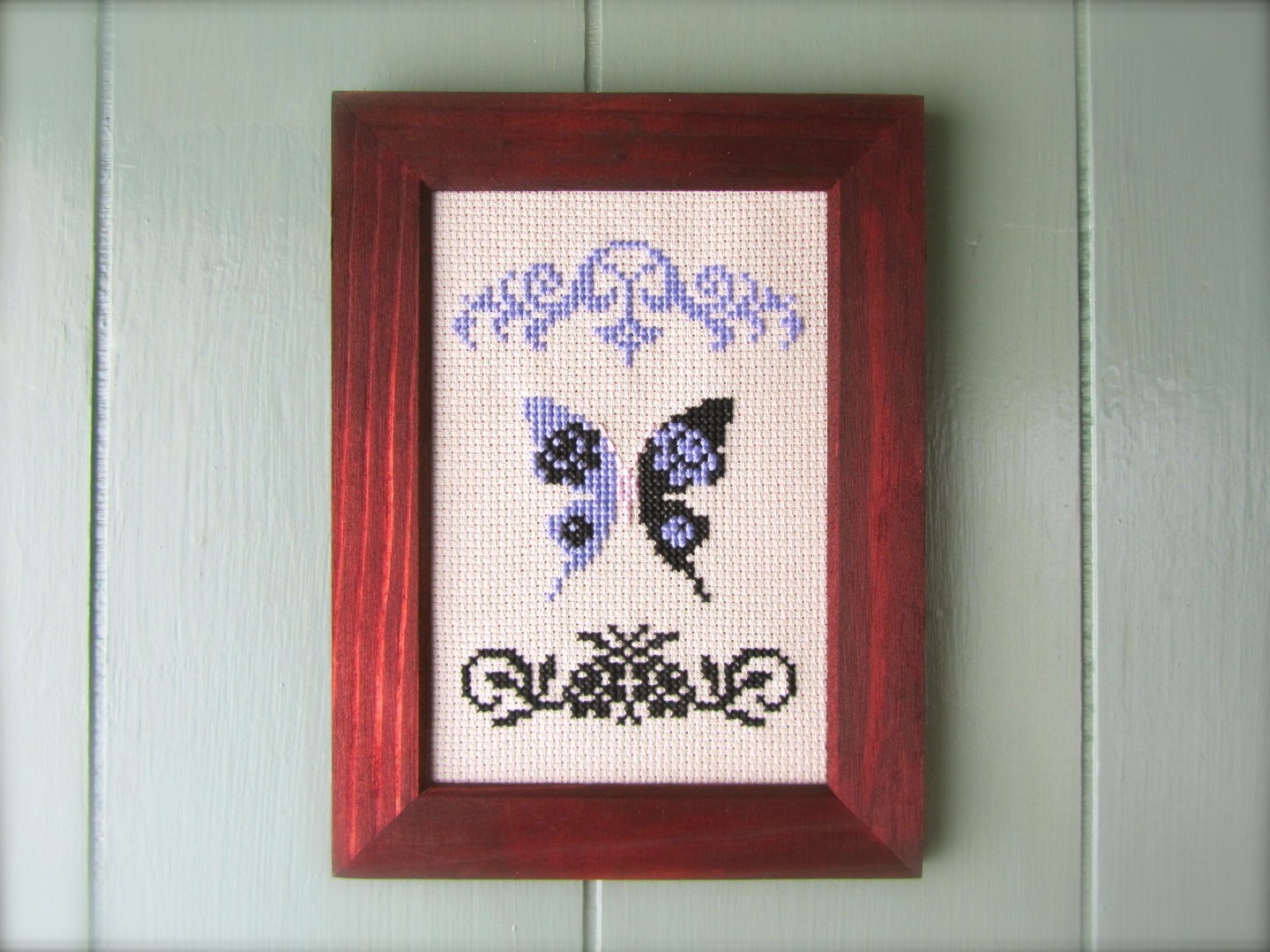 珍しい パネル刺繍ワンピース クロスステッチ ひざ丈ワンピース
