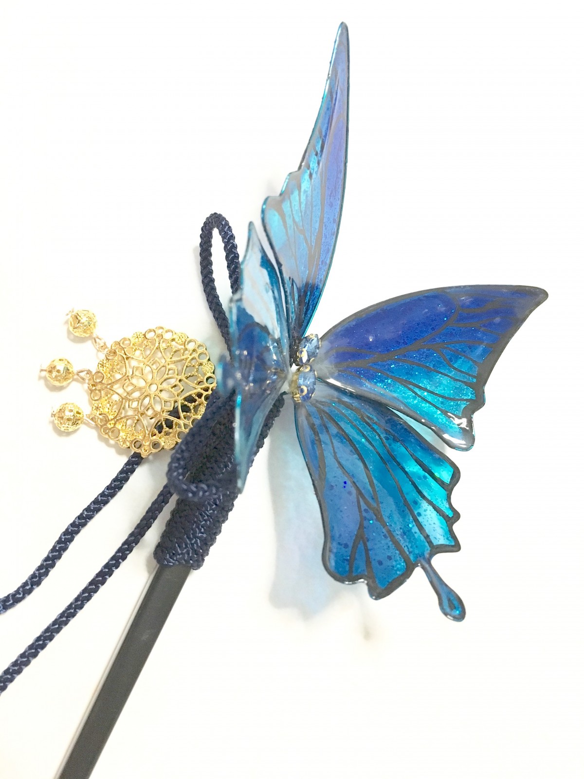夢幻の蝶の和かんざし Iichi ハンドメイド クラフト作品 手仕事品の通販
