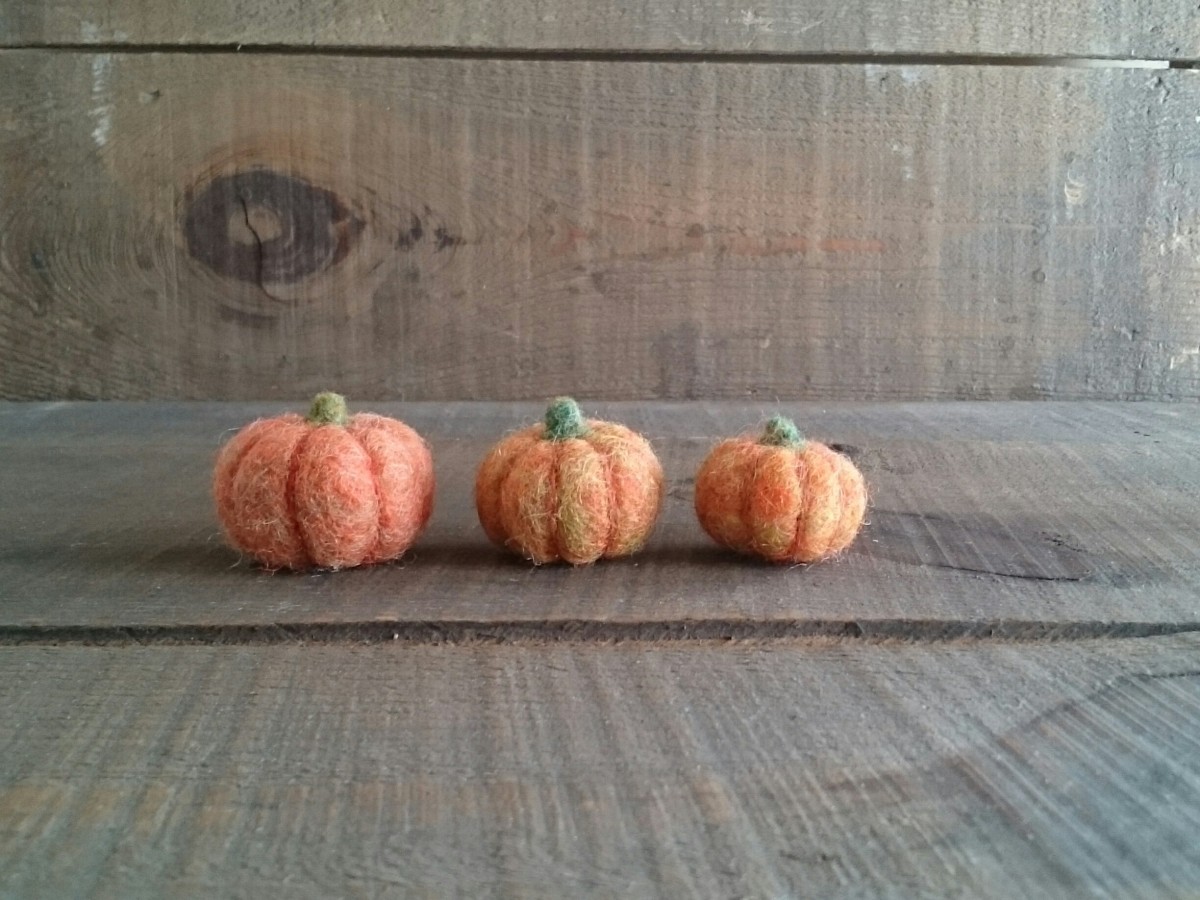 羊毛フェルトのハロウィンかぼちゃ Iichi ハンドメイド クラフト作品 手仕事品の通販