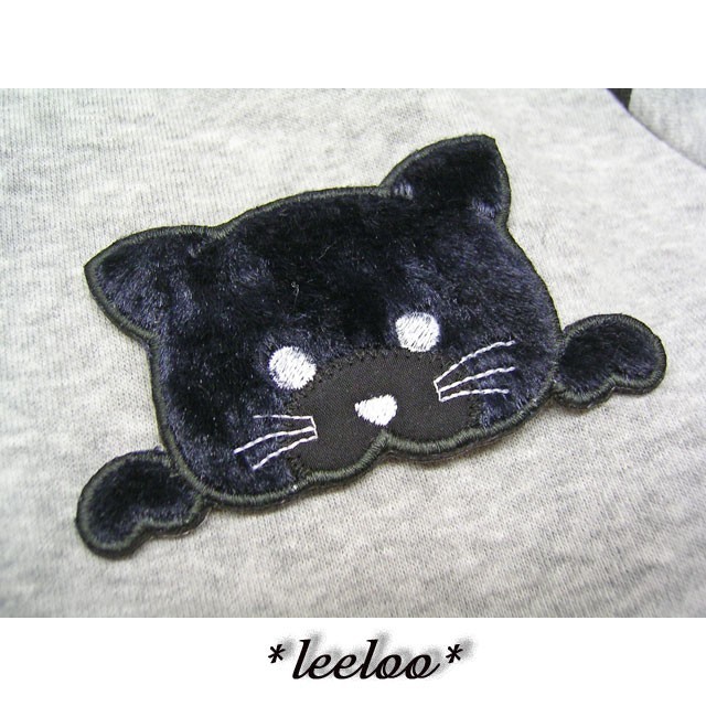 黒猫 アップリケ刺繍 猫ワッペン Iichi ハンドメイド クラフト作品 手仕事品の通販