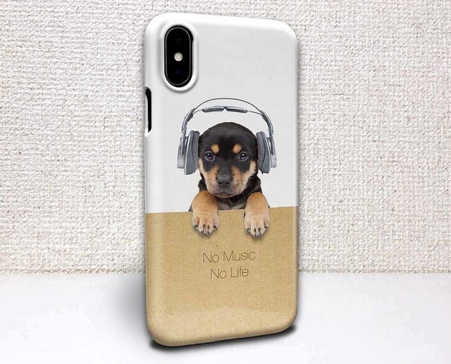 Iphone ハードケース Iphonex Iphone8 犬 子犬だってno Music No Life Iichi ハンドメイド クラフト作品 手仕事品の通販