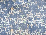 アロハシャツ 本物の着物地仕立て 着物 正絹 メンズ レディース ユニセックス 夏 海 総柄 半袖 灰青色地 三つ葉柄 Lサイズ