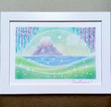 パステルアート 藤と富士 パステル画原画 | iichi 日々の暮らしを