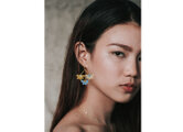 「ŞAKA ŞAKA」 -FLOWER FORTUNE PIERCE- light blue×ivoire