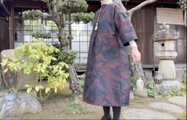 ハンドメイド　着物リメイク　紬　ボレロ付きワンピース 和洋折衷 着物 リメイク ワンピース ドレス 洗える 化繊 名古屋
