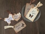 染め花とコットンパールのミニフープピアス(ブラック＆アンティークホワイト）