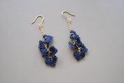 ivy　シルク糸の耳飾り [ navy ]