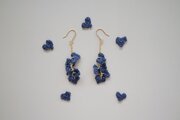 ivy　シルク糸の耳飾り [ navy ]
