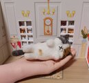 おねんね三毛猫 　寝具付き　羊毛フェルト