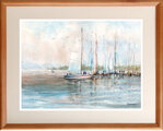 原画　「夕景　１」　送料無料 Amazon.co.jp: 黒木啓 奥入瀬1 F6号 受注制作 油彩画 油絵 風景