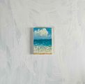 原画 油彩「夏の海」絵画・サムホールサイズ （16×23㎝）アート