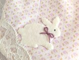 うさぎのアップリケが可愛い♡ ピンク花柄のミニ巾着 | iichi 日々の