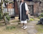 着物リメイク】フード付き羽織れるロングジレ/絽、大島紬 | iichi 日々