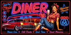 オーダー無料】アメリカン ダイナー ルート66 ピンナップガール アメ車