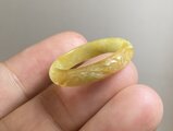 L18-177 氷糯種 彫花 藤草 黄翡翠 19.5号 ミャンマー産 A貨 本翡翠