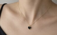 天然石】ハートブラックドゥルージーネックレス | iichi 日々の暮らし