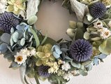 秋色紫陽花とユーカリのナチュラルリース | iichi 日々の暮らしを