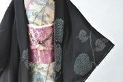 「黒紋付（羽織）」夢こべべ　／リメイク着物