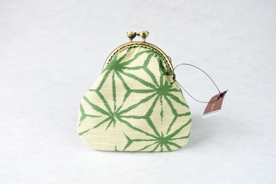 がま口 中「麻の葉」／リメイク着物