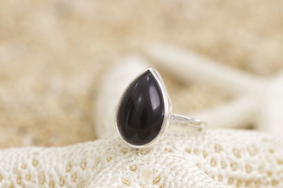 オニキスのシルバーリング 13号