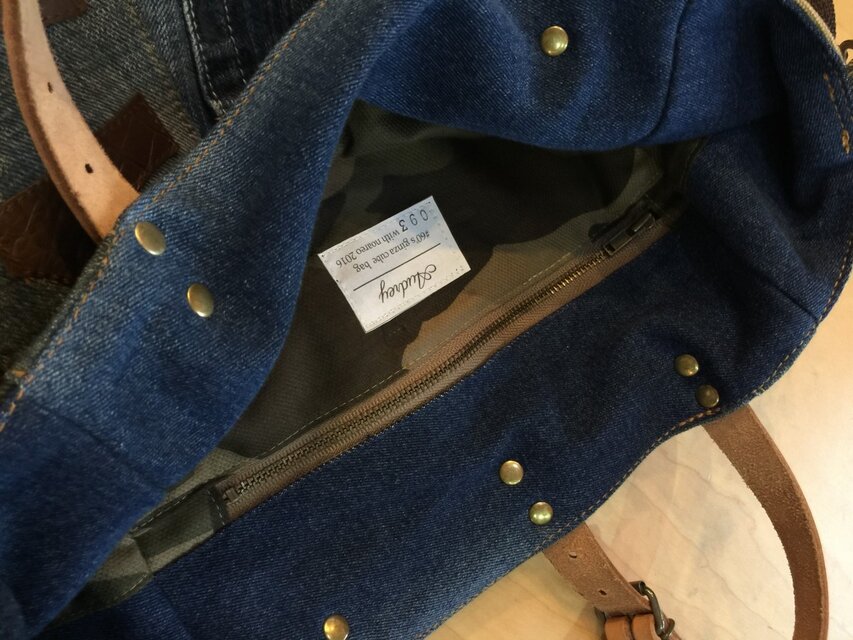 デニムリメイク バッグ 送料無料60's ginza cube bag＜デニムリメイク>Mサイズ