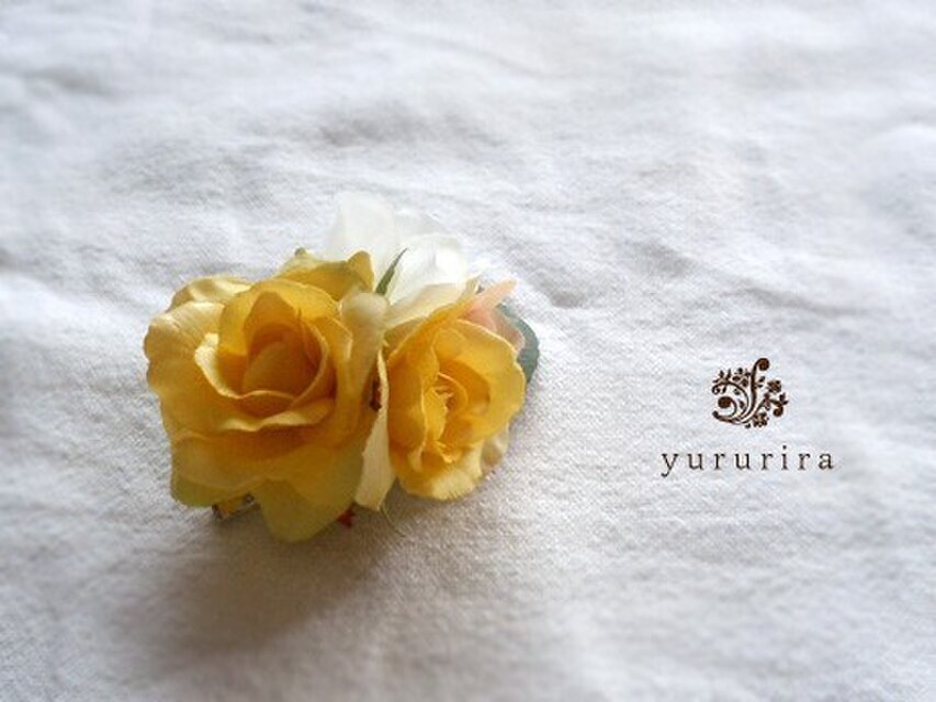 【SOLD OUT】イエローローズのコサージュ