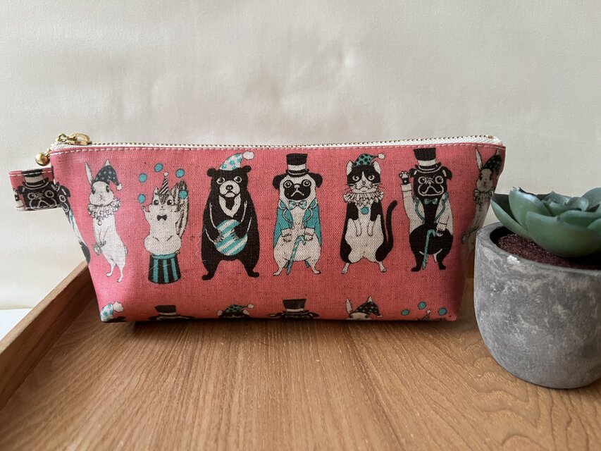 サーカスアニマル　ラミネートペンケース　ピンク