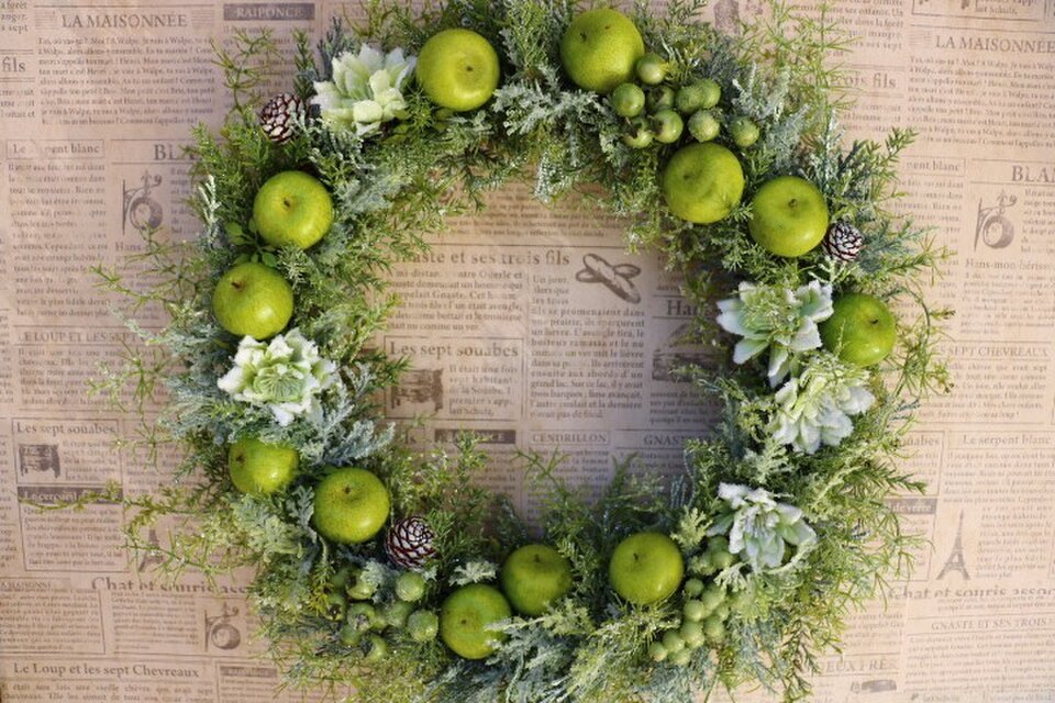 青りんごのXmasリース（40㎝）