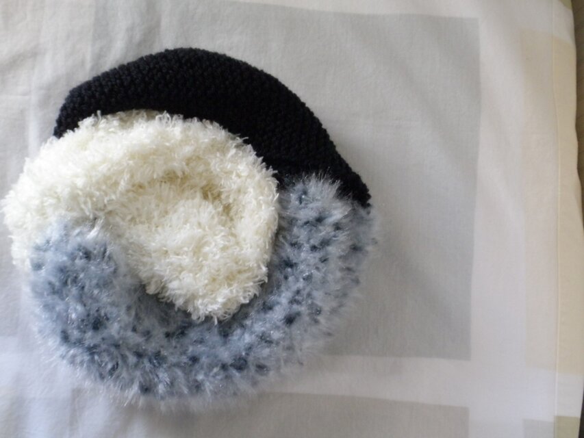 一点物３色スヌード　シルバーグレーアニマル×白ファー