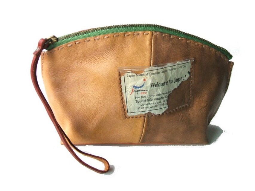 ポーチ　手染め　spade