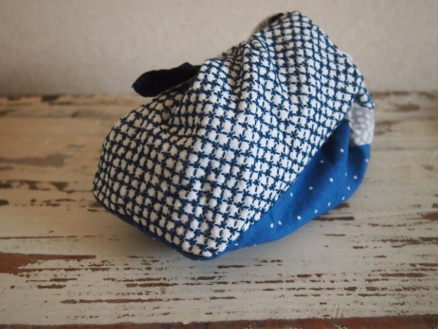 玉蜜さん 刺し子パッチワーク あずま袋 玉蜜さん 刺し子パッチワーク あずま袋 玉蜜さん 刺し子パッチ