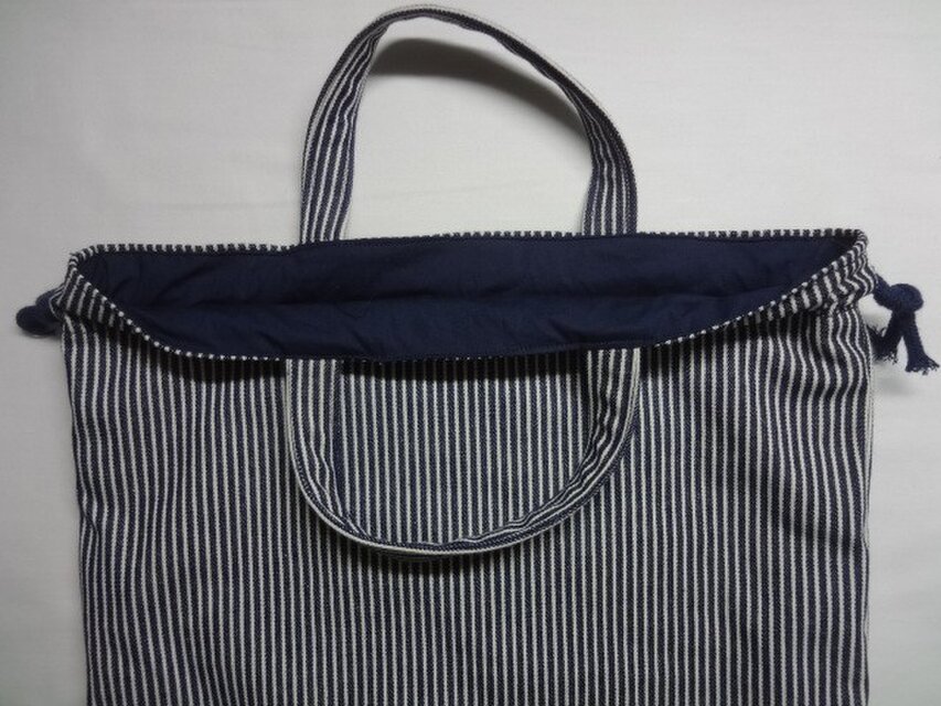 体操服入れ【紺ヒッコリーデニム】持ち手つき | iichi 日々の暮らしを