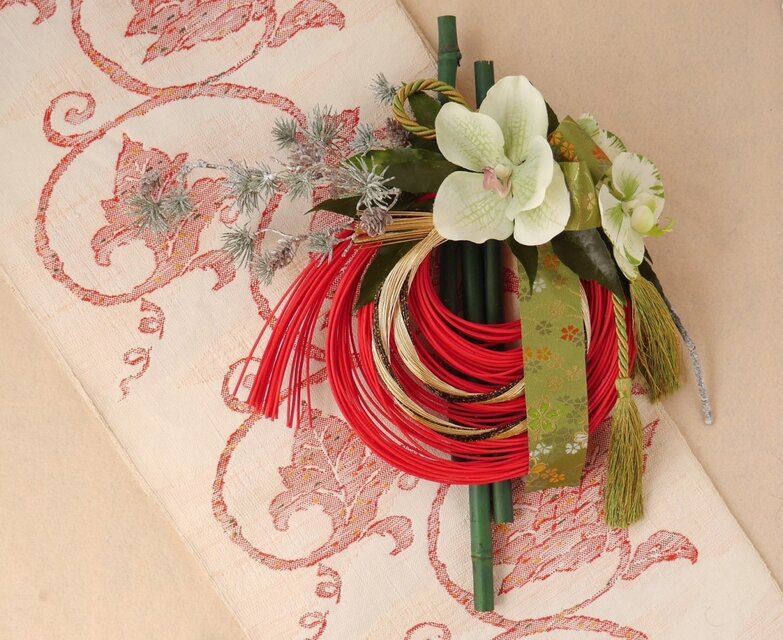 ★受注製作★　緑のランのお正月飾り