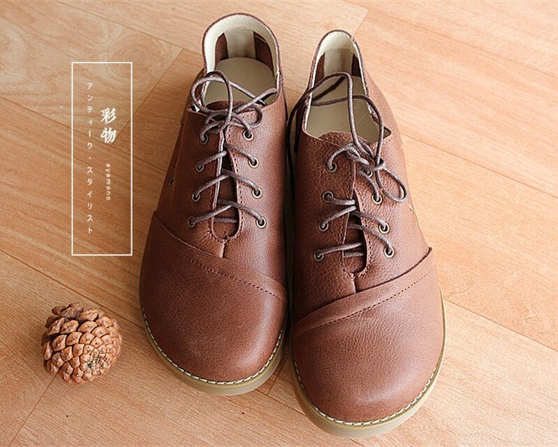 【受注製作】牛革のなめらかな質感スニーカー　茶褐色　SN948