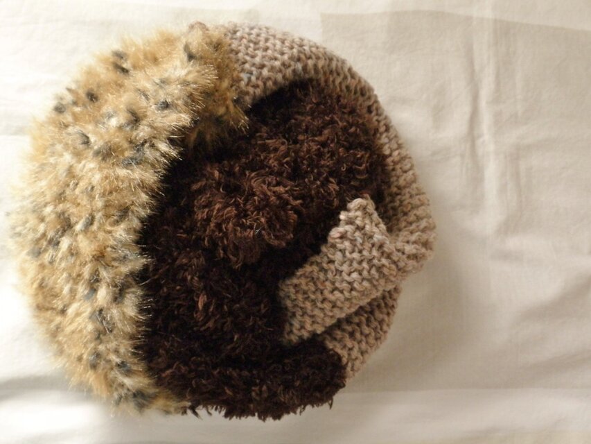 一点物３色スヌード　茶系アニマルＡ　茶ファー