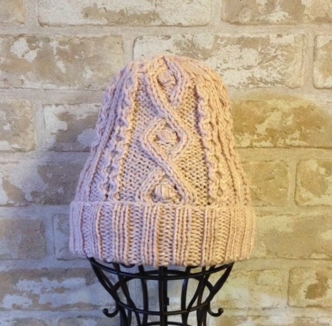 【受注後製作】ニット帽アルパカ×ラムウール淡いピンク系　