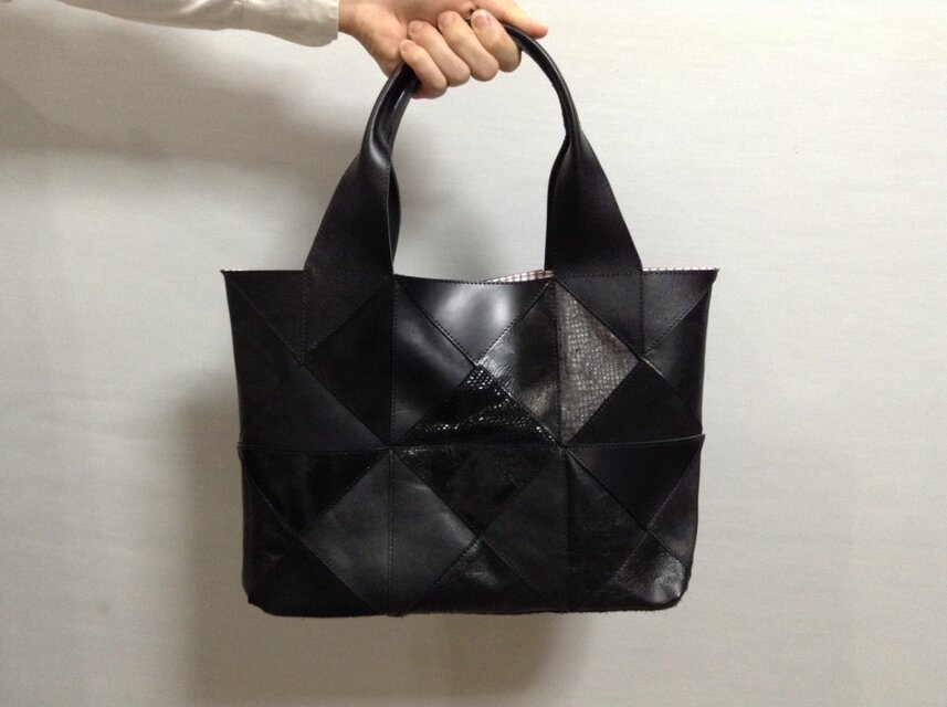 レザーパッチワークトートバッグ258