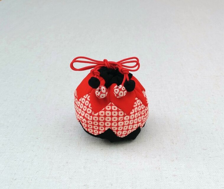 古布のねじり巾着袋　